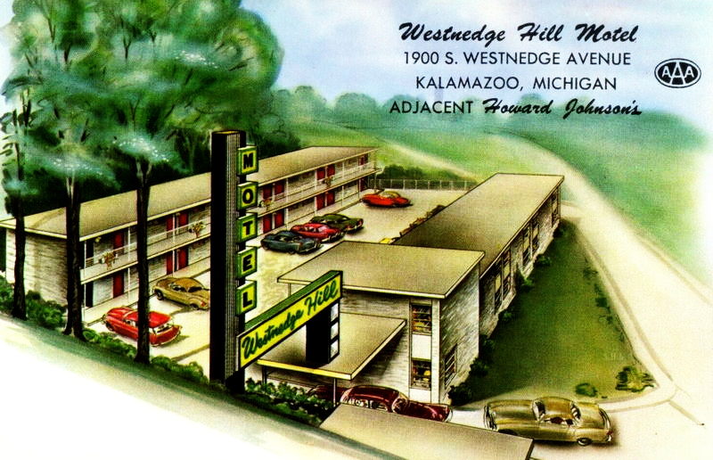 Kalamazoo Inn Motel (Westnedge Hill Motel) - Vintage Postcard